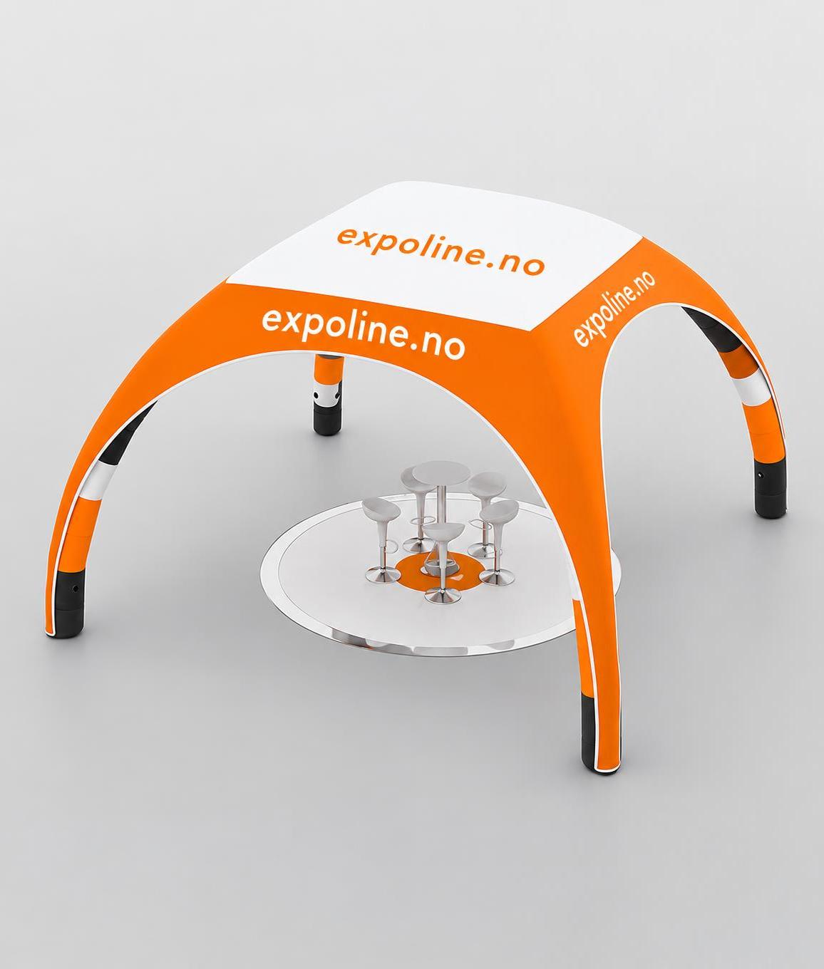 Spider Tent 5×5 konstruksjon med printet tak