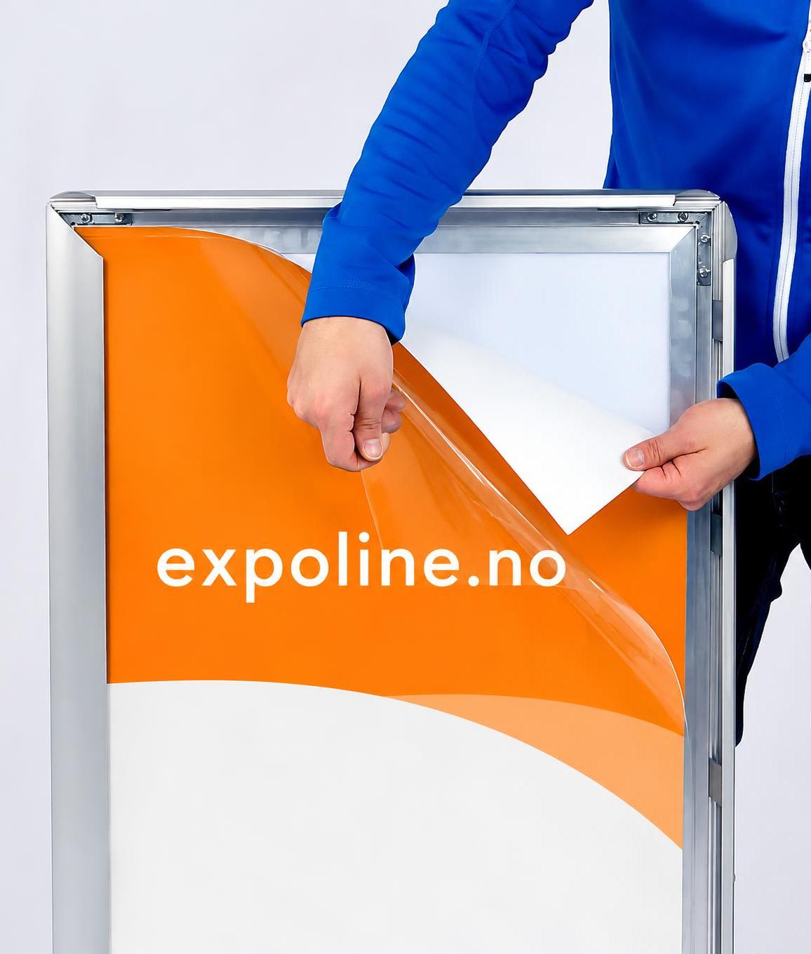 Plastdeksel til gatebukk og plakatramme