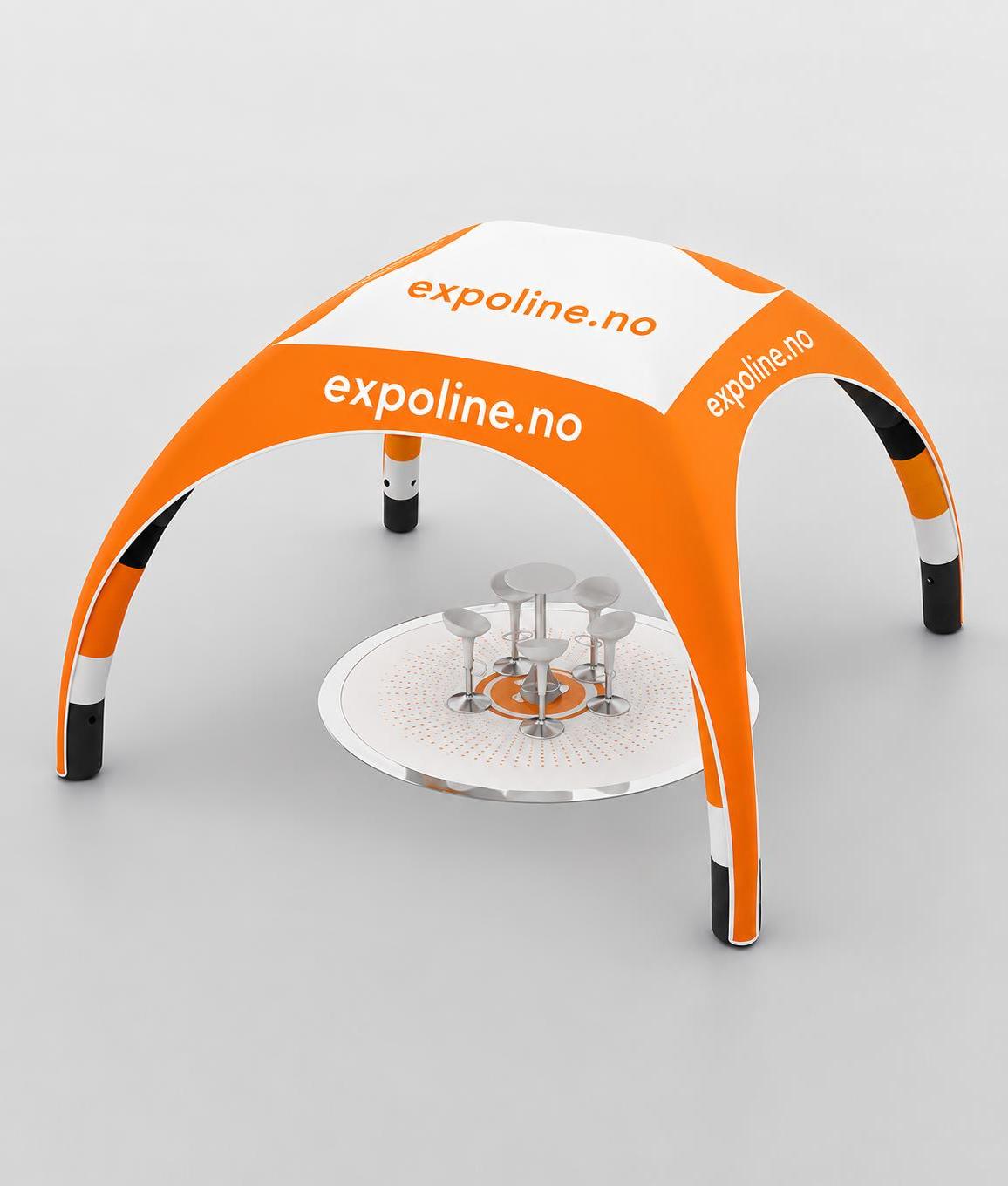 Spider Tent 6×6 konstruksjon med printet tak